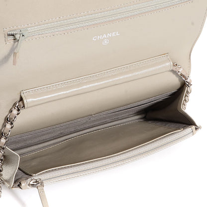 Chanel Caviar Sevruga Wallet on Chain WOC Pearl 6 of 9