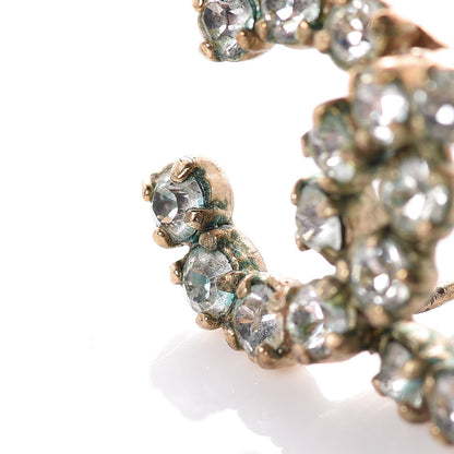 Chanel Crystal CC Earrings Gold 9 of 10
