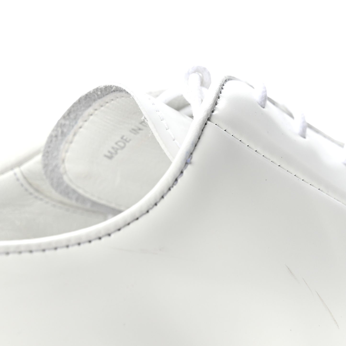 Spazzolato Calzature Donna Triangle Logo 50mm Derby Loafers 38.5 White 38.5 White