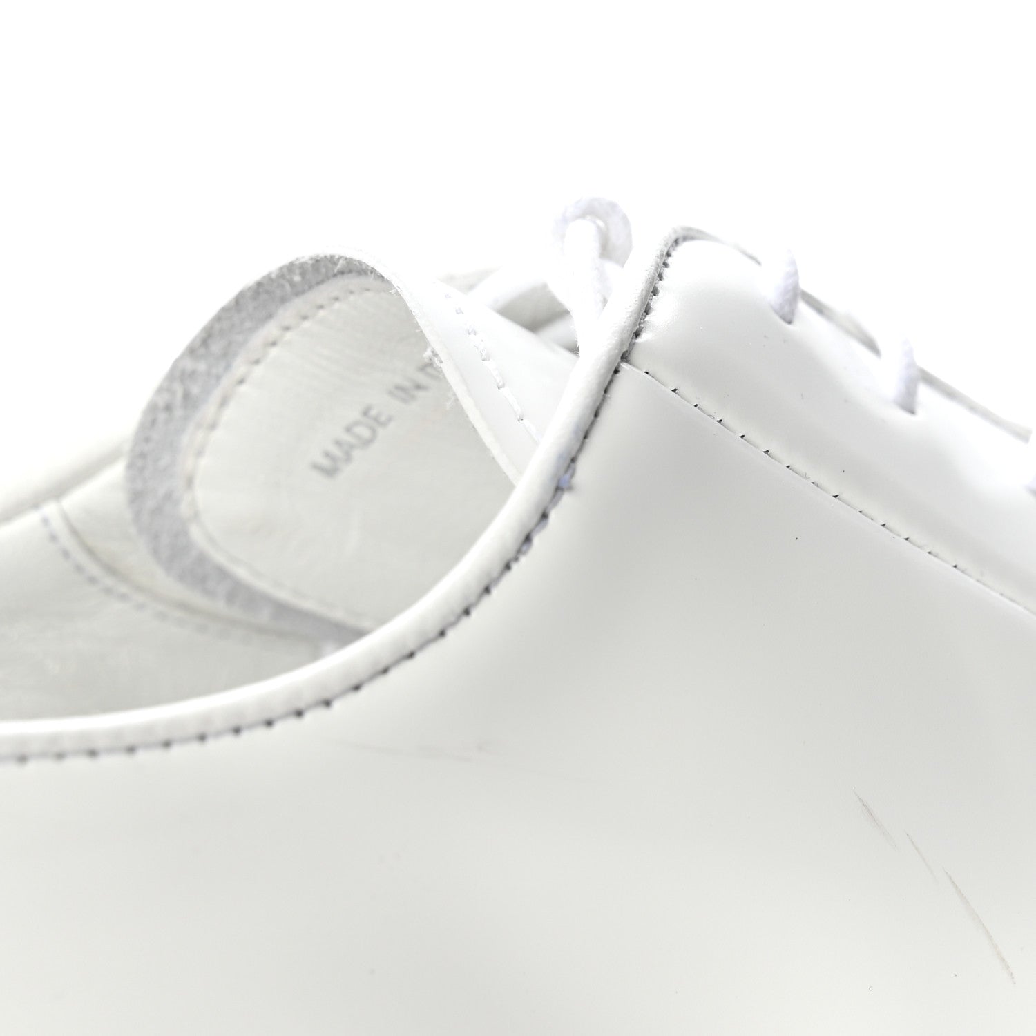Prada Spazzolato Calzature Donna Triangle Logo 50mm Derby Loafers 38.5 White 38.5 White 10 of 10