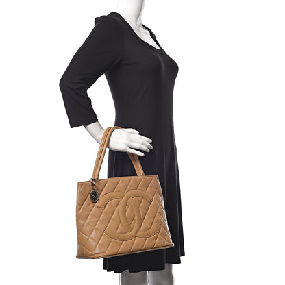 Chanel Caviar Quilted Medallion Tote Beige 2 of 10