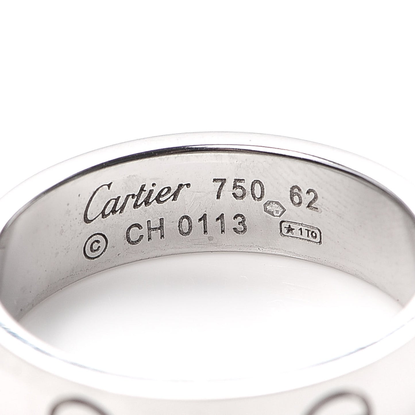 18K White Gold 5.5mm LOVE Ring 62 10