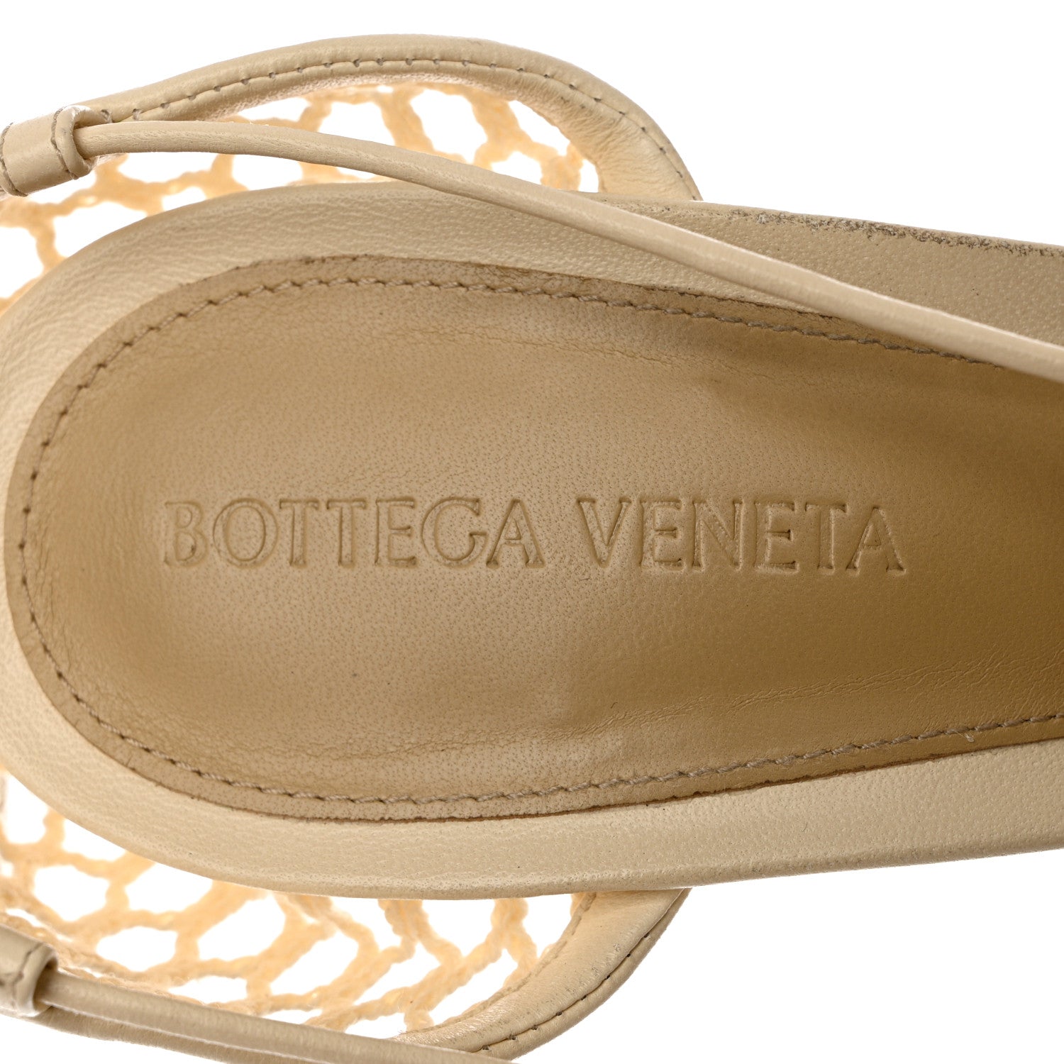Bottega Veneta Mesh Nappa Stretch Ankle Tie Sandals 40 Ivory 6 of 10