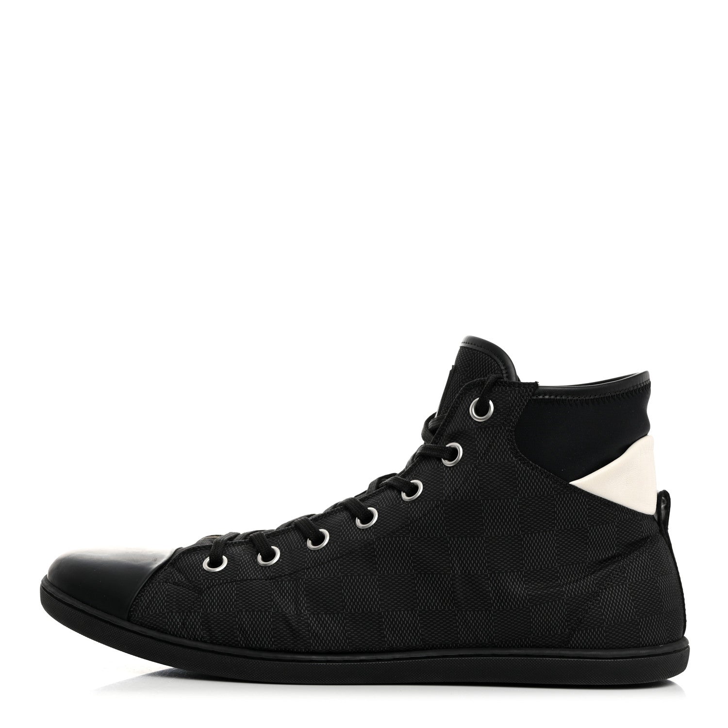 Louis Vuitton Nylon Damier Graphite Baseball High Top Sneaker Boots 11 1 of 9