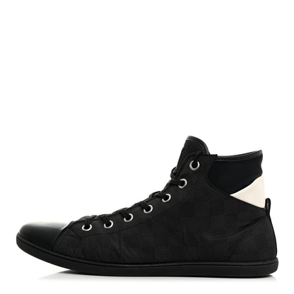 Louis Vuitton Nylon Damier Graphite Baseball High Top Sneaker Boots 11 1 of 9