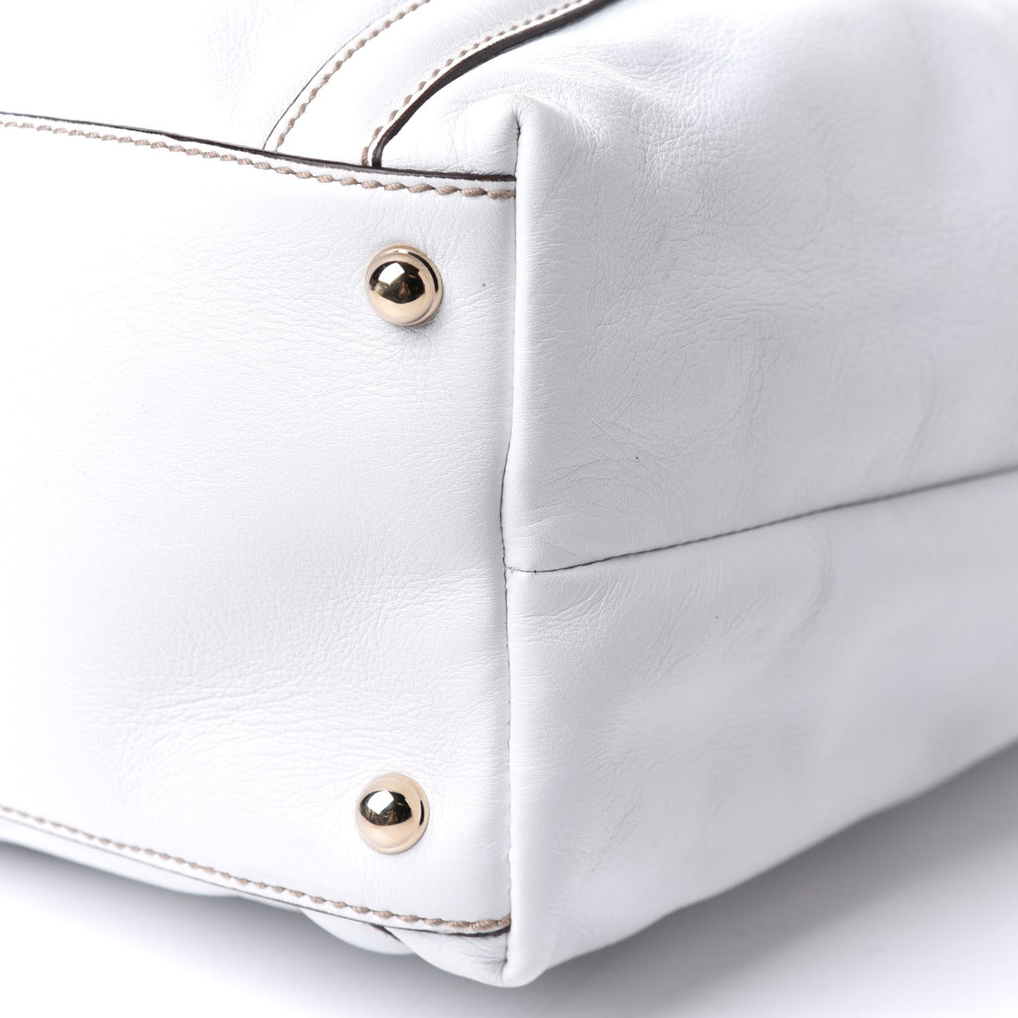 Calfskin Large Britt Shoulder Bag Off White
