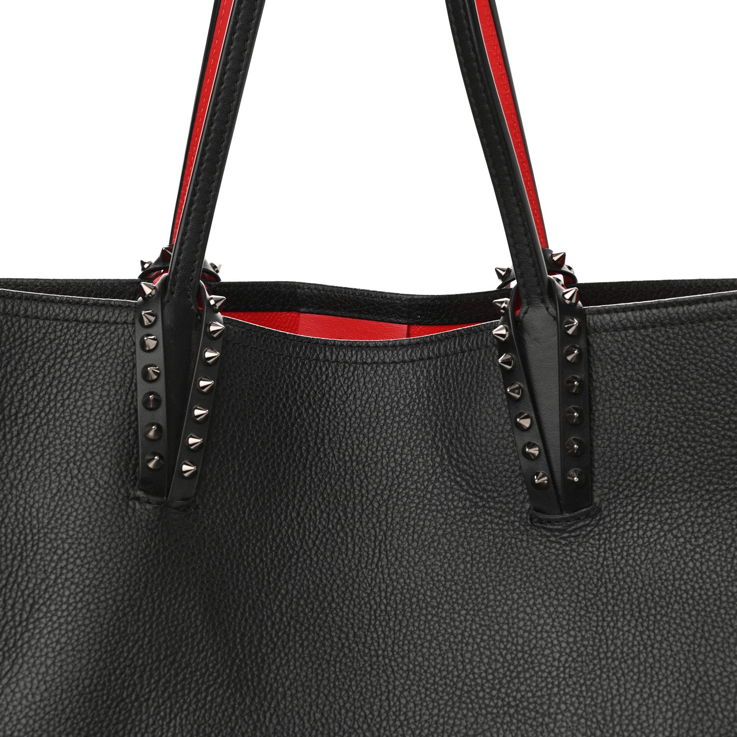 Christian Louboutin Calfskin Spikes East West Cabata Tote Black 9 of 12