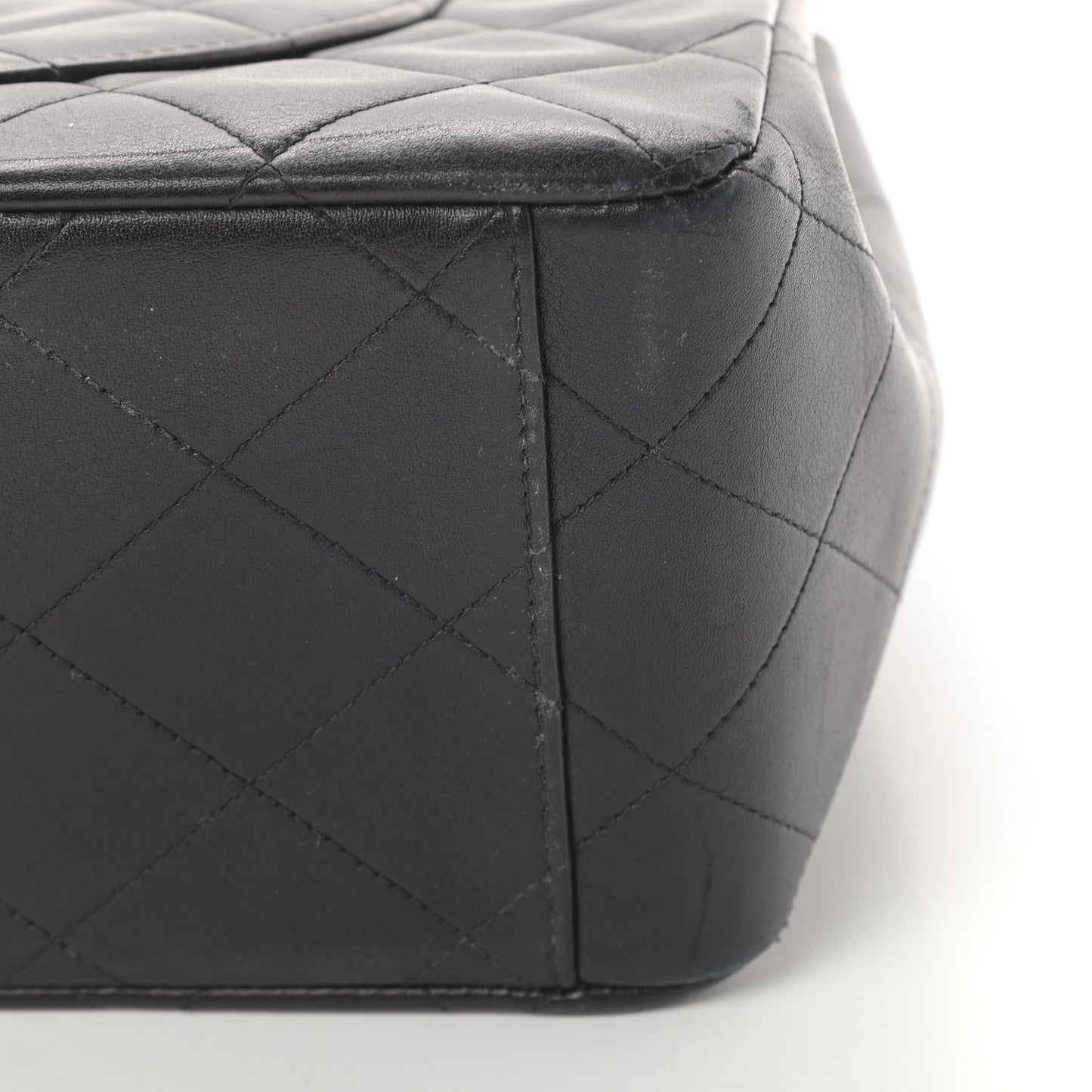 Lambskin Quilted XL Jumbo Single Flap Black