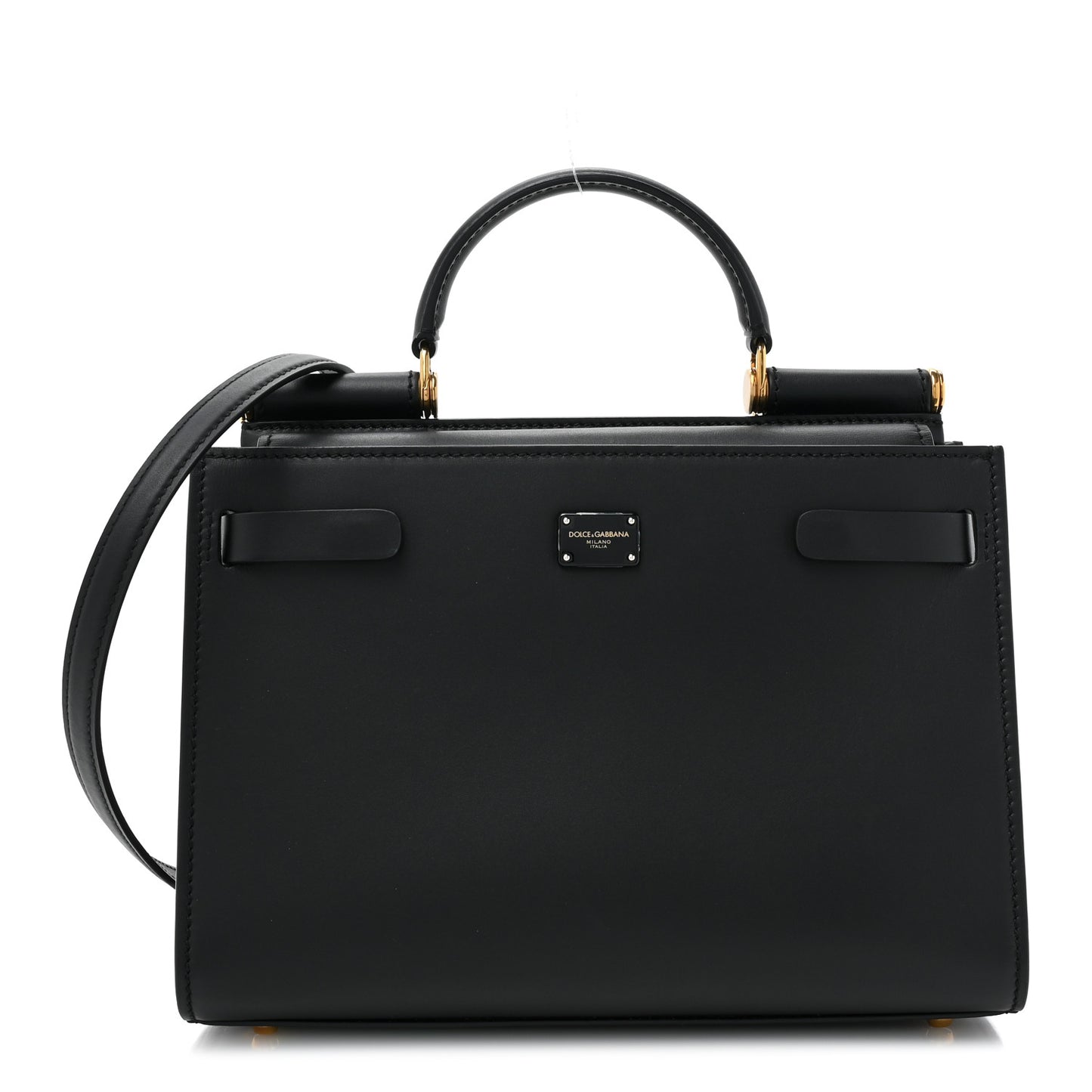 Calfskin Miss Sicily Satchel Black