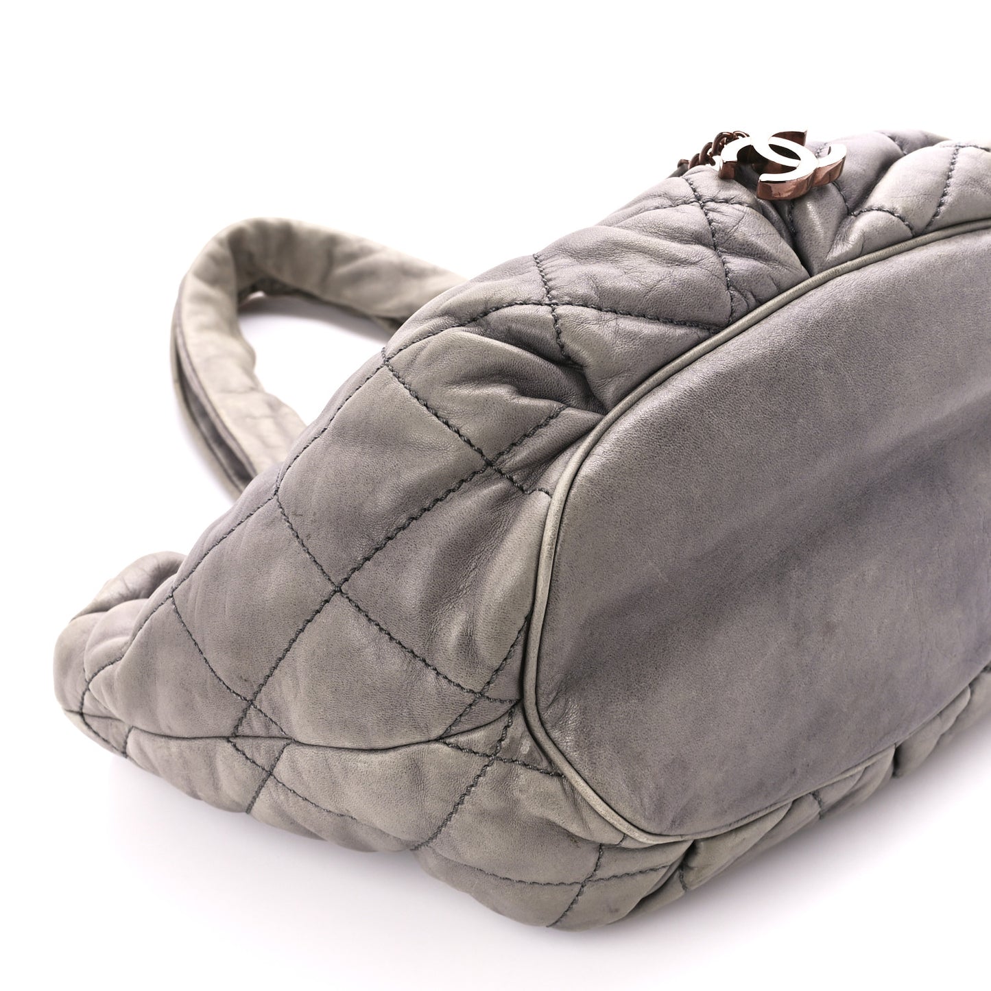 Lambskin Quilted Cloudy Bundle East West Tote Grey