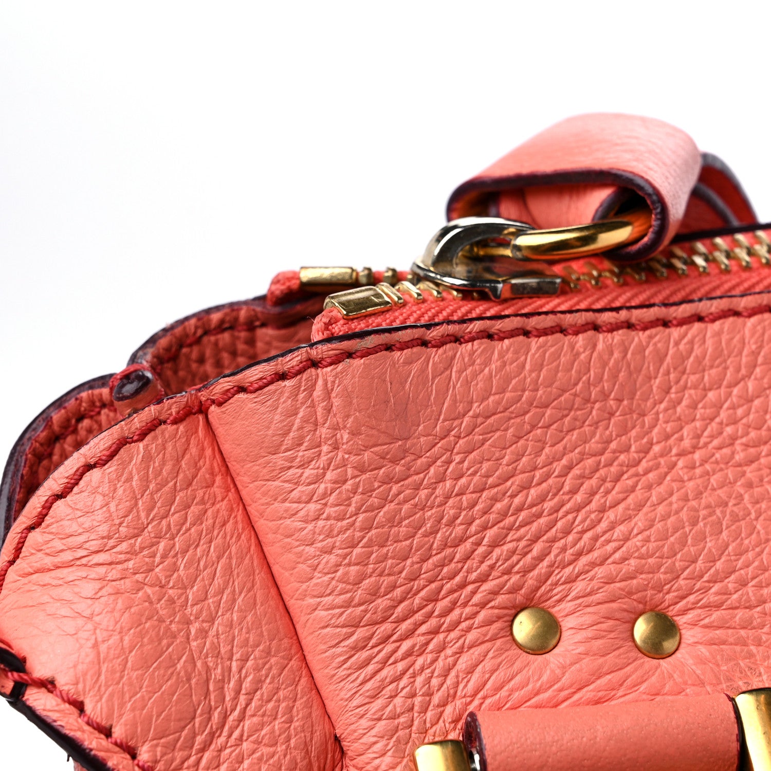 Chloe Calfskin Medium Marcie Satchel Coral 12 of 16