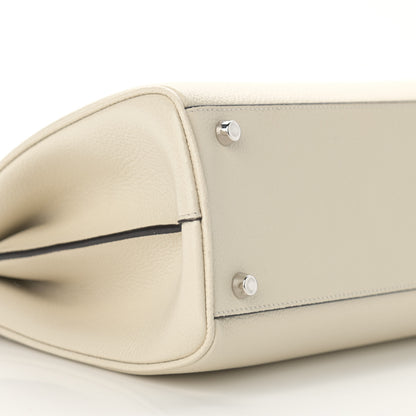 Gucci Grainy Calfskin Small Zumi Top Handle Bag Mystic White 8 of 9