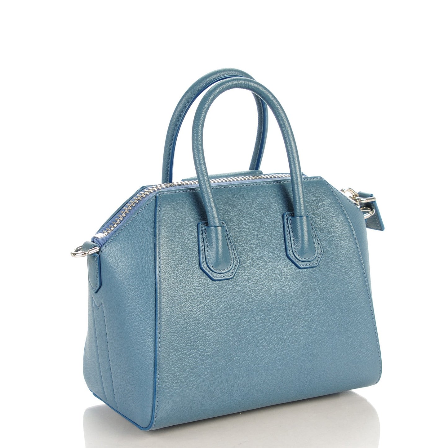 Sugar Goatskin Mini Antigona Mineral Blue