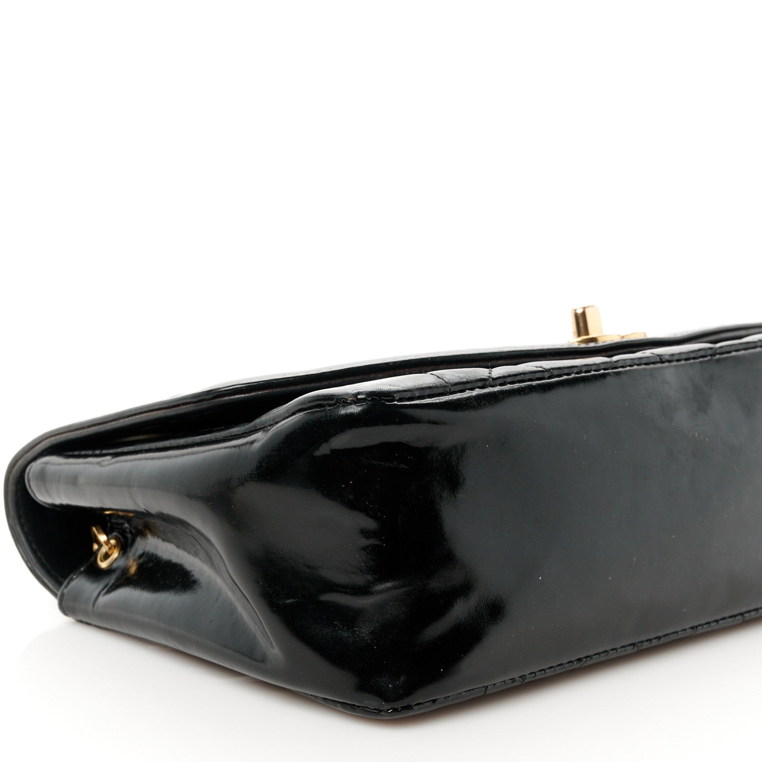 Chanel Patent Lambskin Quilted Small Single Flap Black 11 of 12