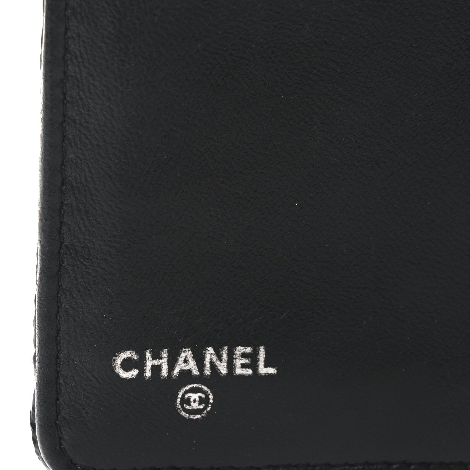 Chanel Crinkled Patent Quilted Zipped Pocket Wallet Black 6 of 8