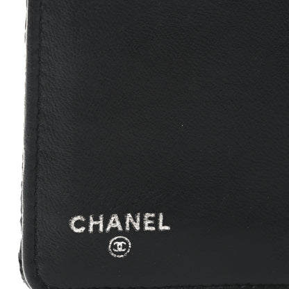 Chanel Crinkled Patent Quilted Zipped Pocket Wallet Black 6 of 8