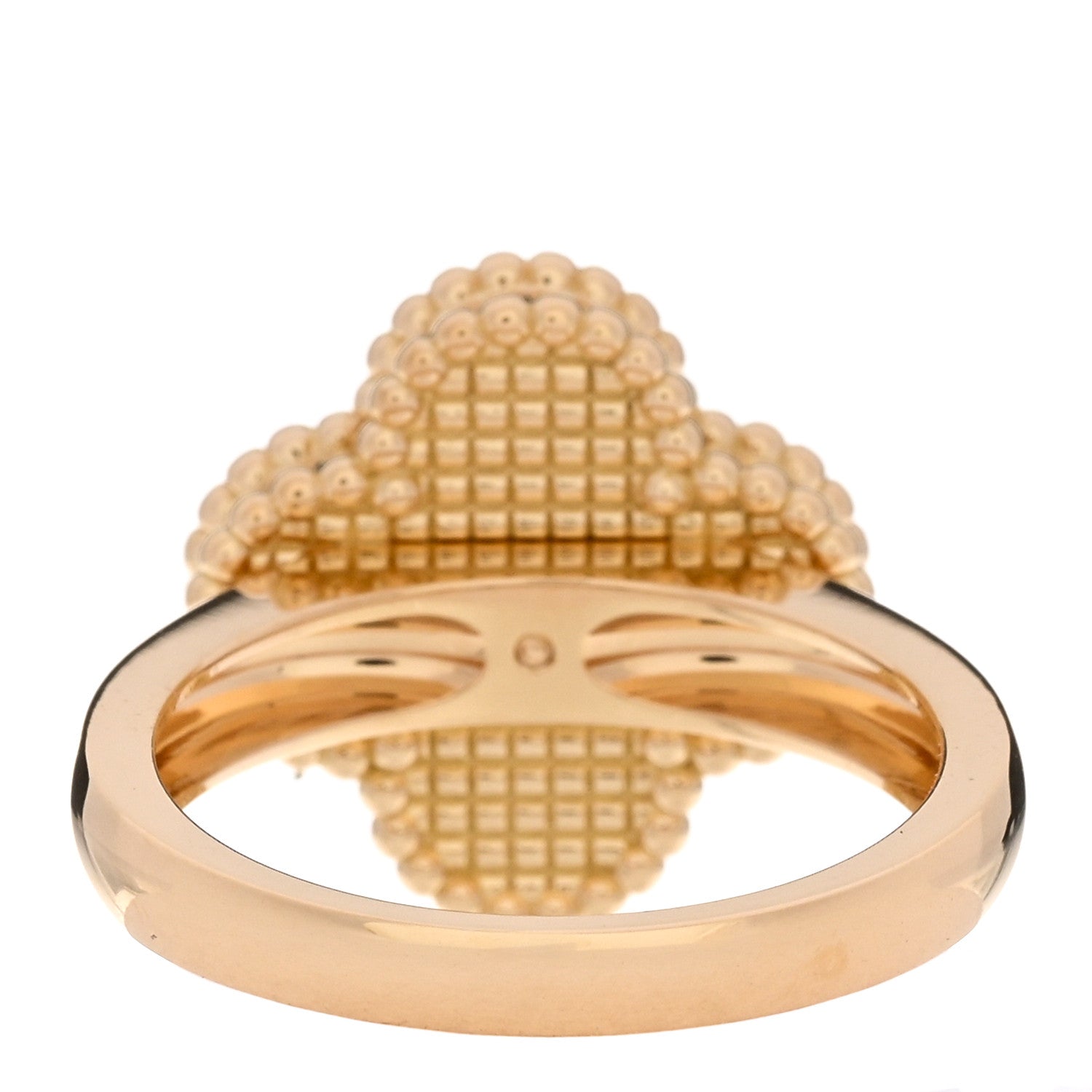 Van Cleef & Arpels 18K Yellow Gold Carnelian Diamond Vintage Alhambra Ring 52 6 3 of 4