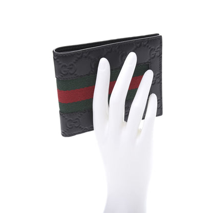 Gucci Guccissima Signature Web New Web Bi-Fold ID Wallet Black 2 of 8