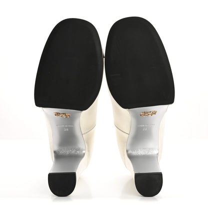 Chanel Laminated Lambskin Grosgrain Cap Toe CC Mary Jane Pumps 38 Silver Black 6 of 14