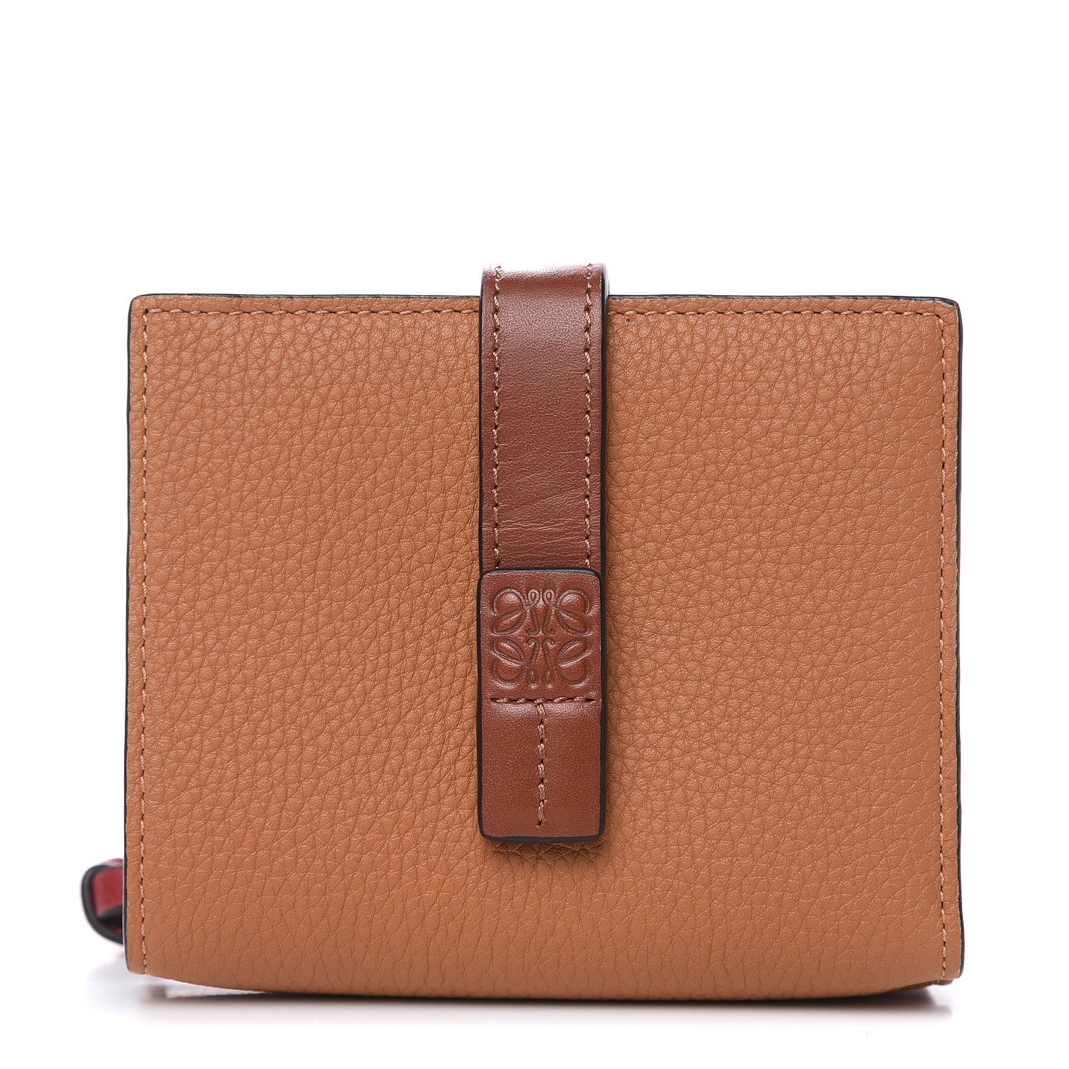 Loewe Grained Calfskin Compact Zip Wallet Light Caramel Pecan 1 of 9