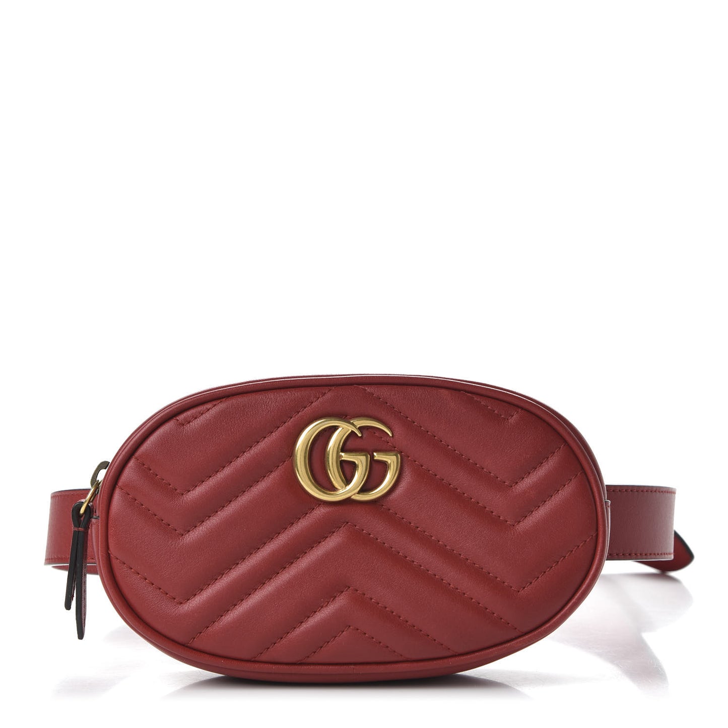 Calfskin Matelasse GG Marmont Belt Bag 95 38 Hibiscus Red