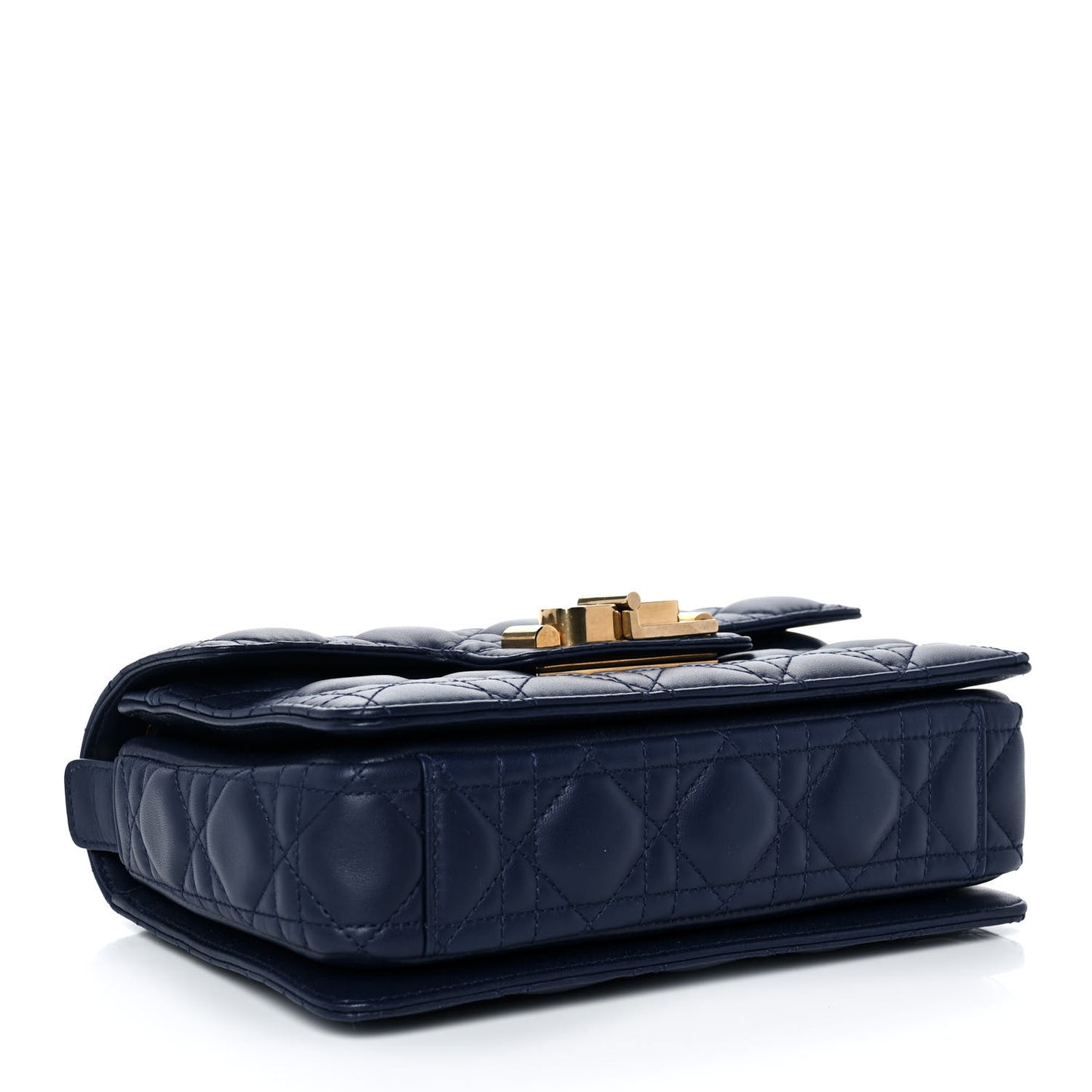 Lambskin Cannage CD Lock Flap Bag Navy