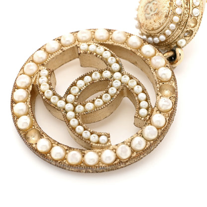 Chanel Pearl CC Drop Earrings Light Gold 6 of 6