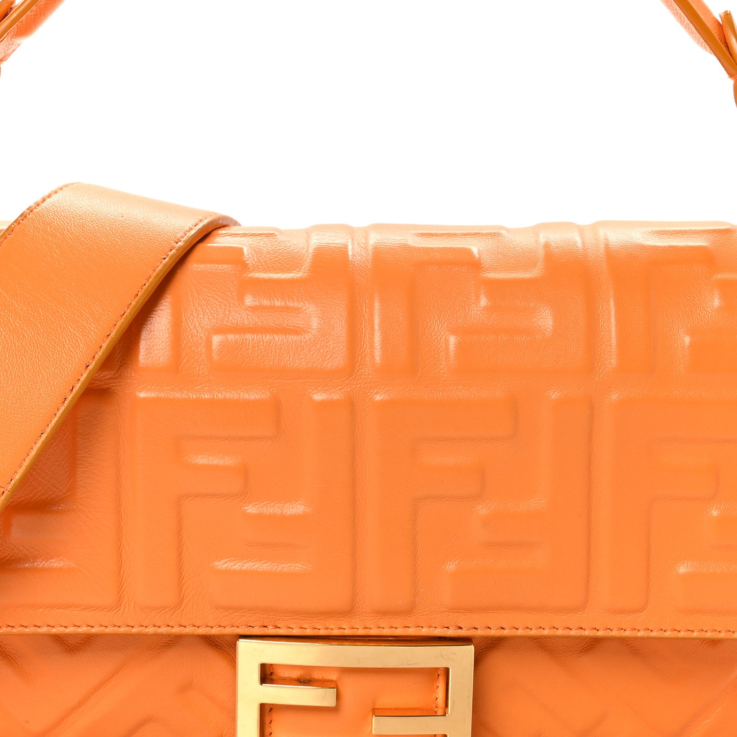 Nappa FF 1974 Embossed Baguette Clementine