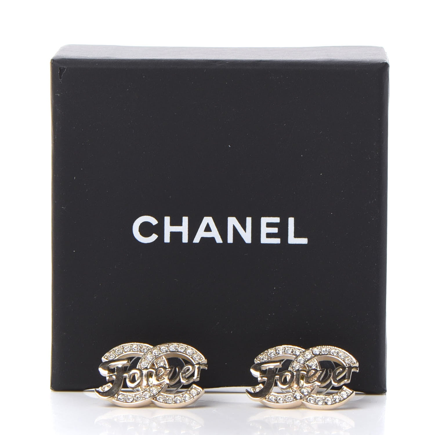 Chanel Crystal CC Forever Earrings Gold 5 of 5