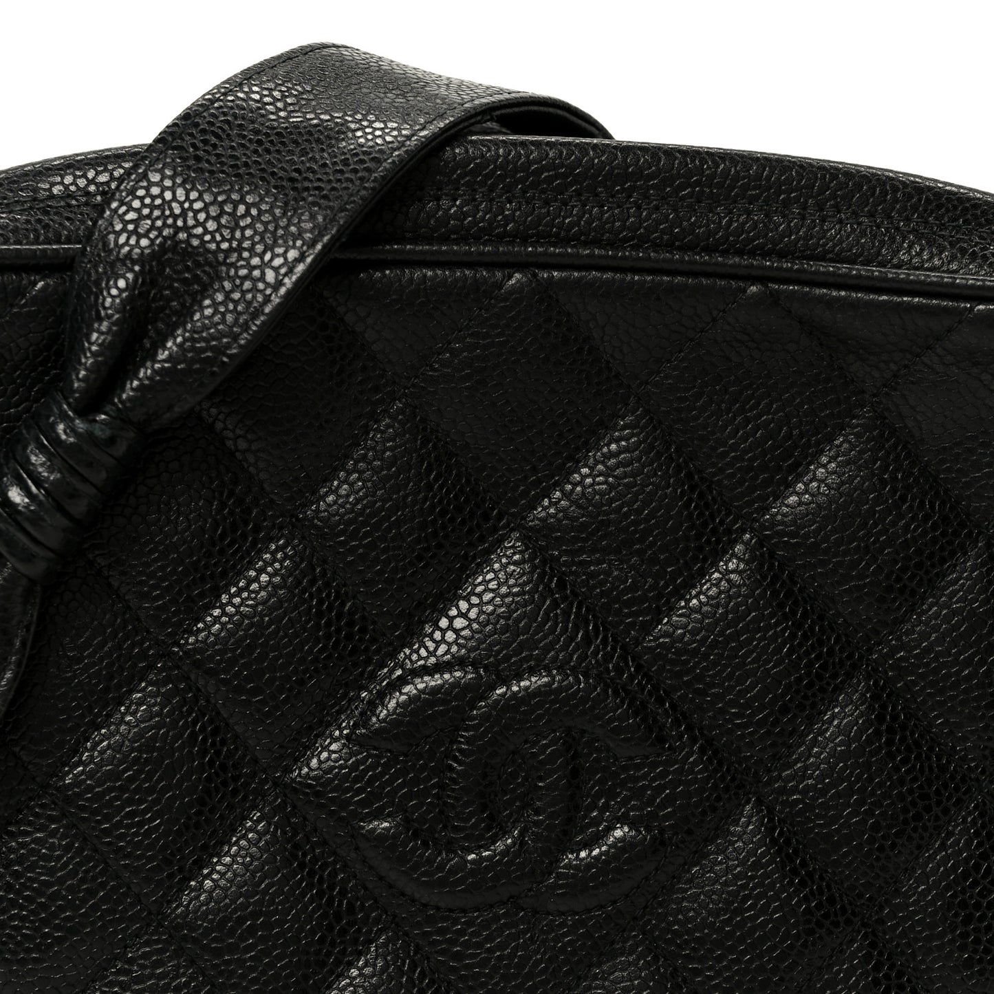 Caviar Quilted Camera Case Black