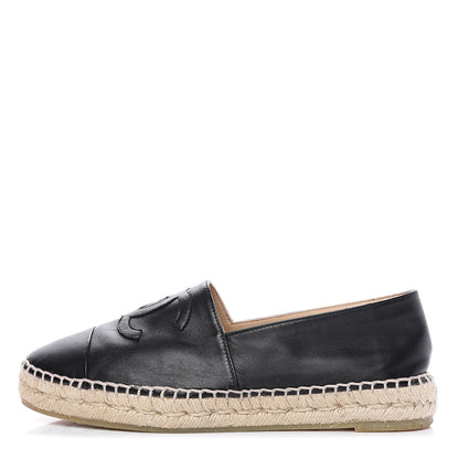 Chanel Lambskin CC Espadrilles 40 Black 1 of 11