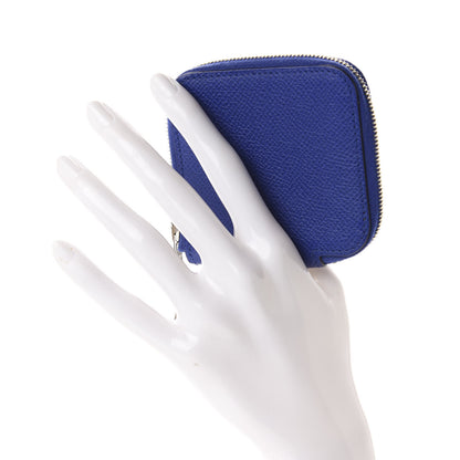 Hermes Epsom Silk'in Coin Purse Bleu Electrique 2 of 7