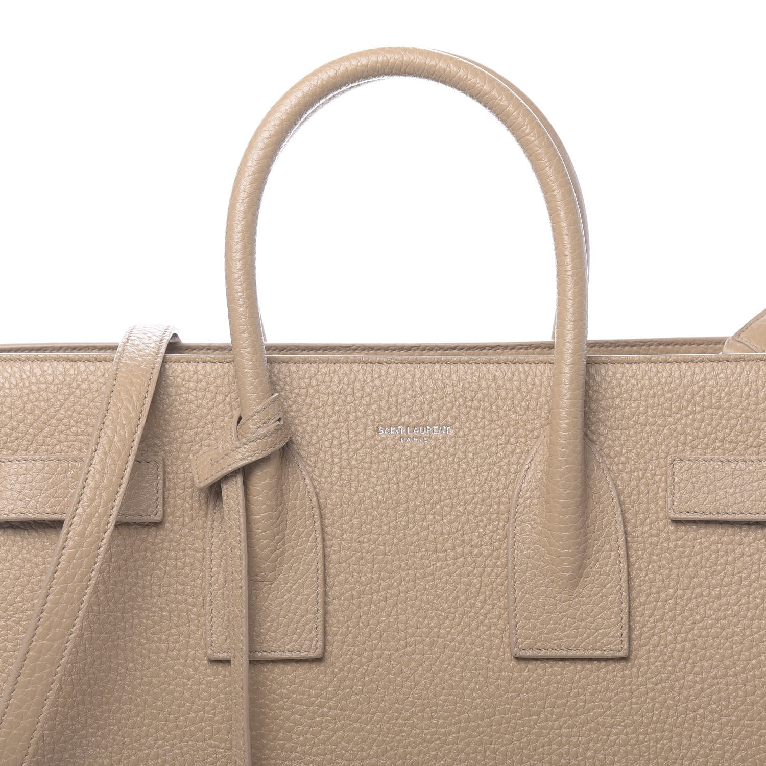 Saint Laurent Grained Calfskin Small Sac De Jour Dark Beige 9 of 11
