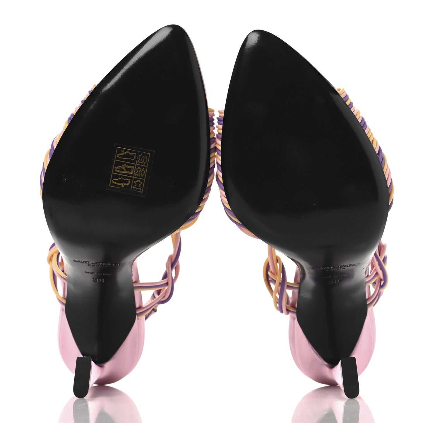 Metallic Calfskin Gippy 105 Sandals  38 Malva Peach Gerbera