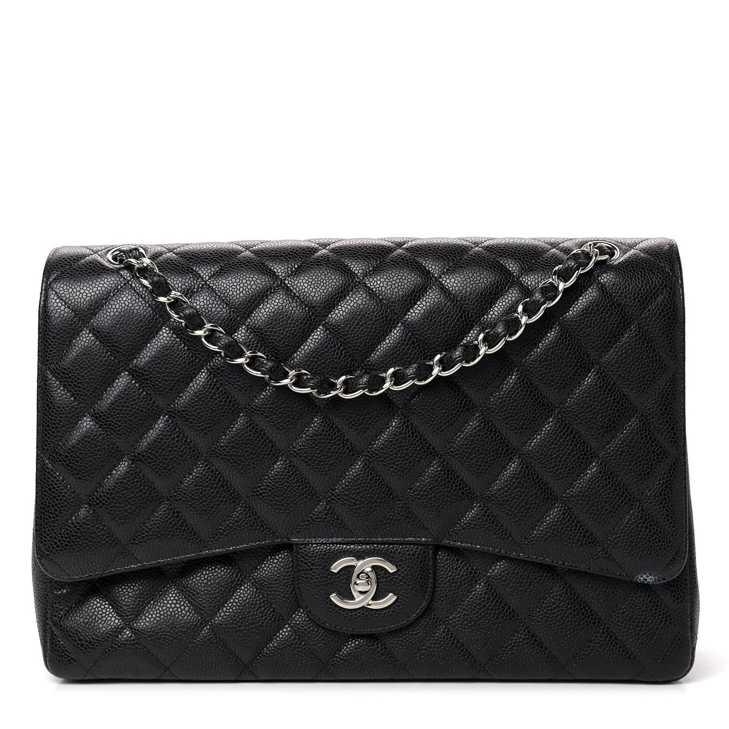 Caviar Quilted Maxi Single Flap Black