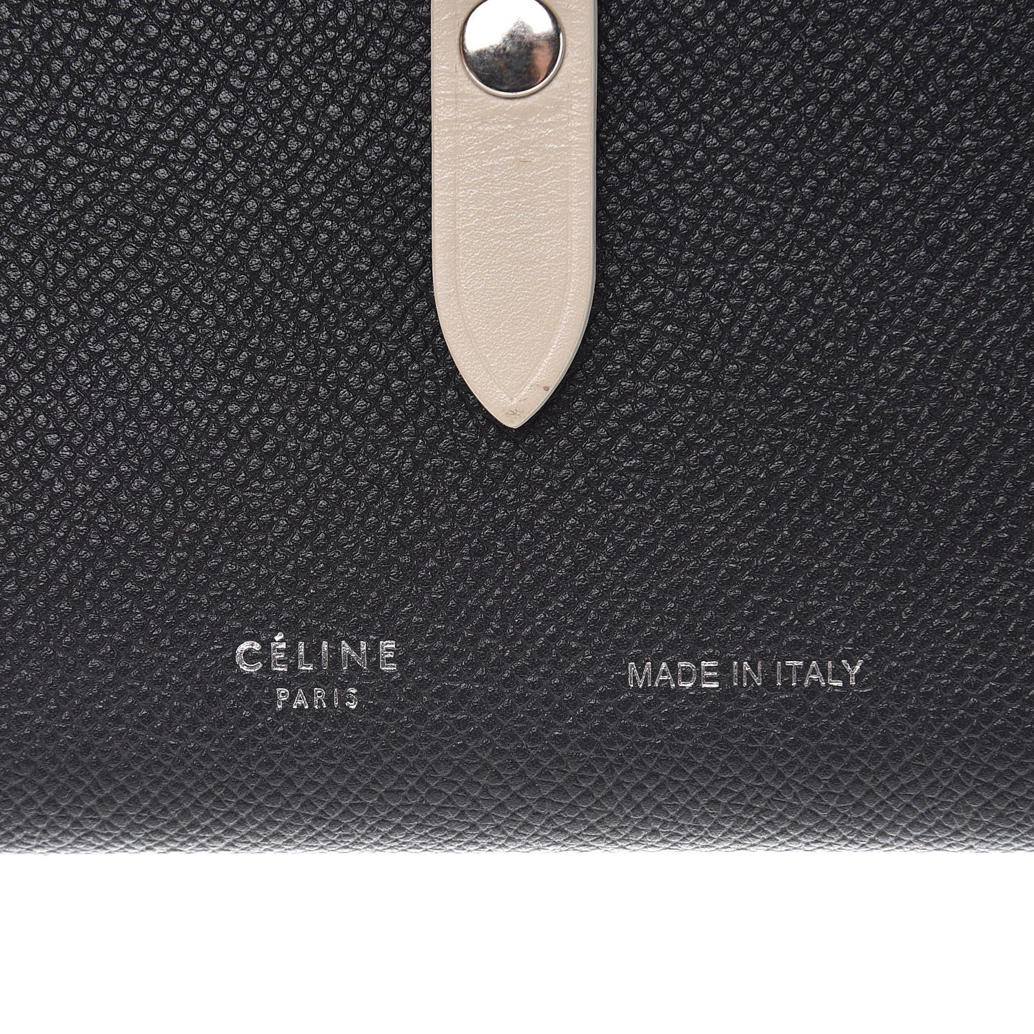 Celine Grained Calfskin Medium Multifunction Strap Wallet Black Chalk 6 of 9