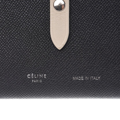 Celine Grained Calfskin Medium Multifunction Strap Wallet Black Chalk 6 of 9