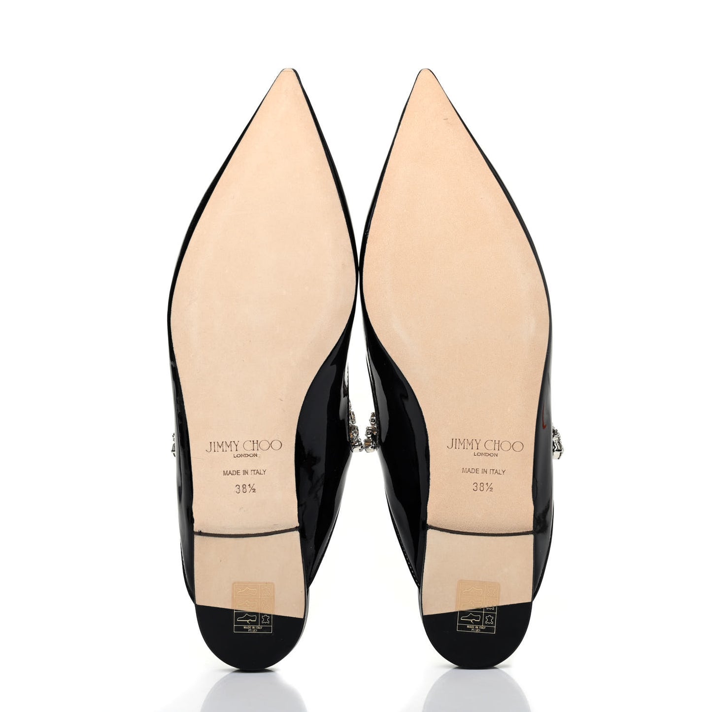 Patent Calfskin Bing Flats 38.5 Black