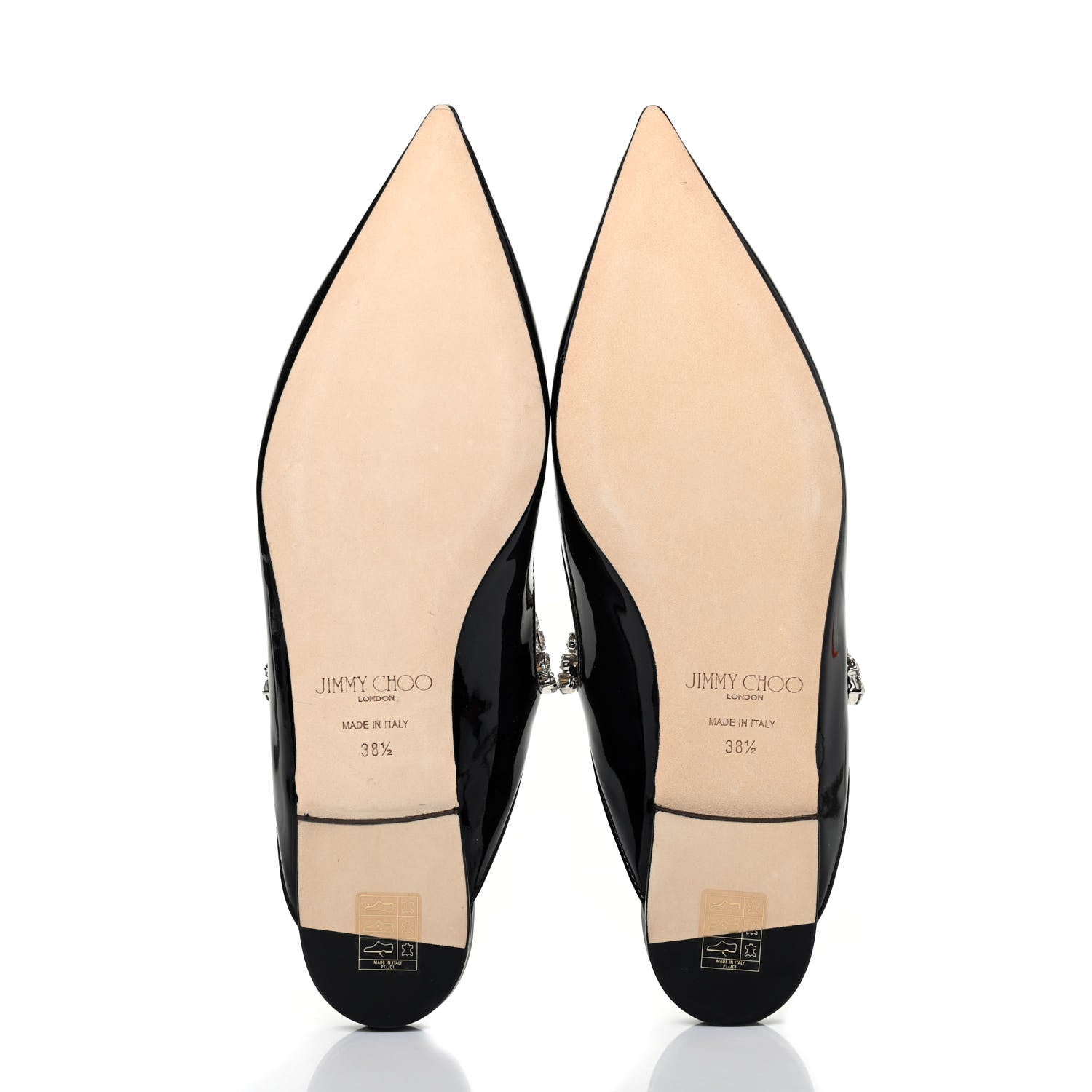 Jimmy Choo Patent Calfskin Bing Flats 38.5 Black 5 of 9