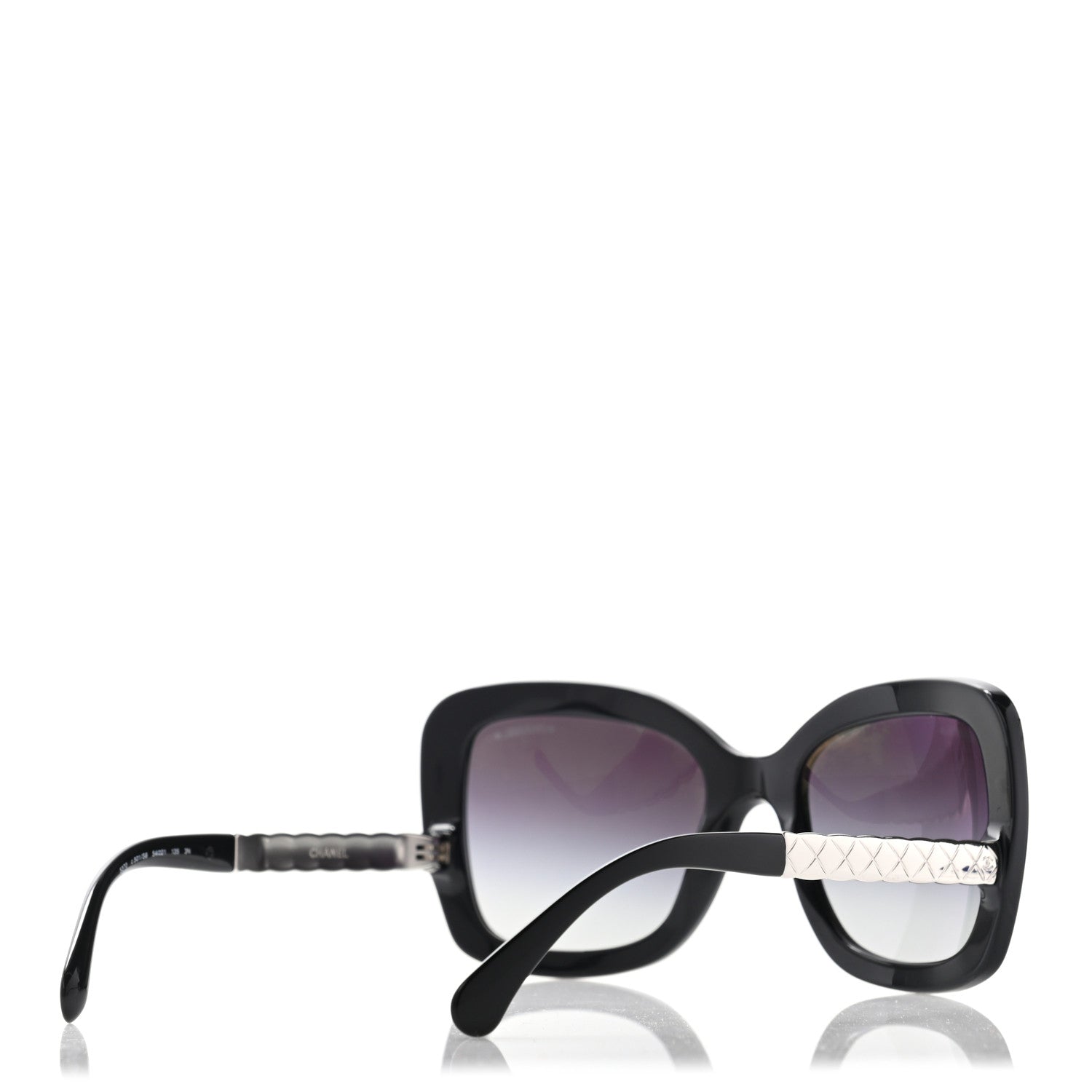 Chanel Acetate Spring Butterfly Sunglasses 5370 Black Silver 5 of 10