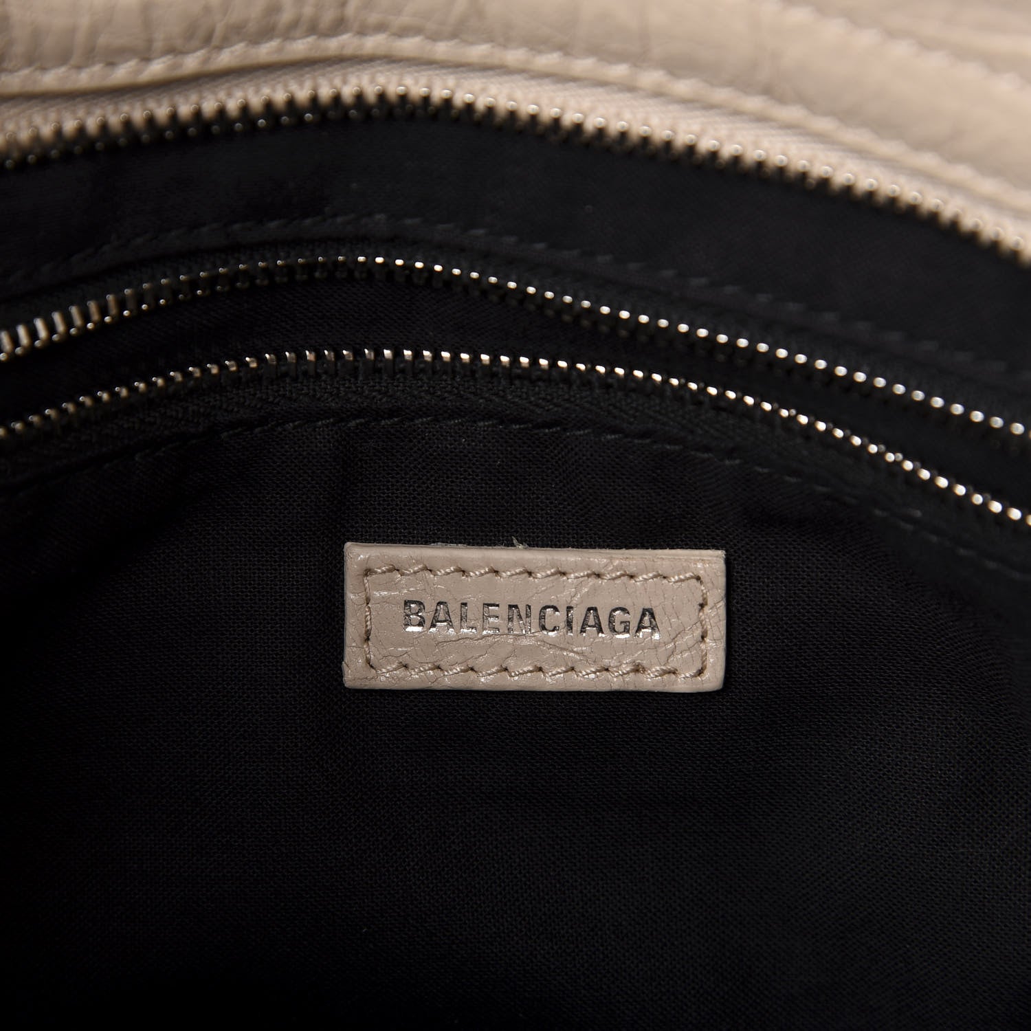 Balenciaga Agneau Classic Silver Hardware S City Logo Strap Light Beige Black 9 of 11
