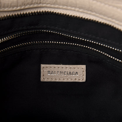 Balenciaga Agneau Classic Silver Hardware S City Logo Strap Light Beige Black 9 of 11