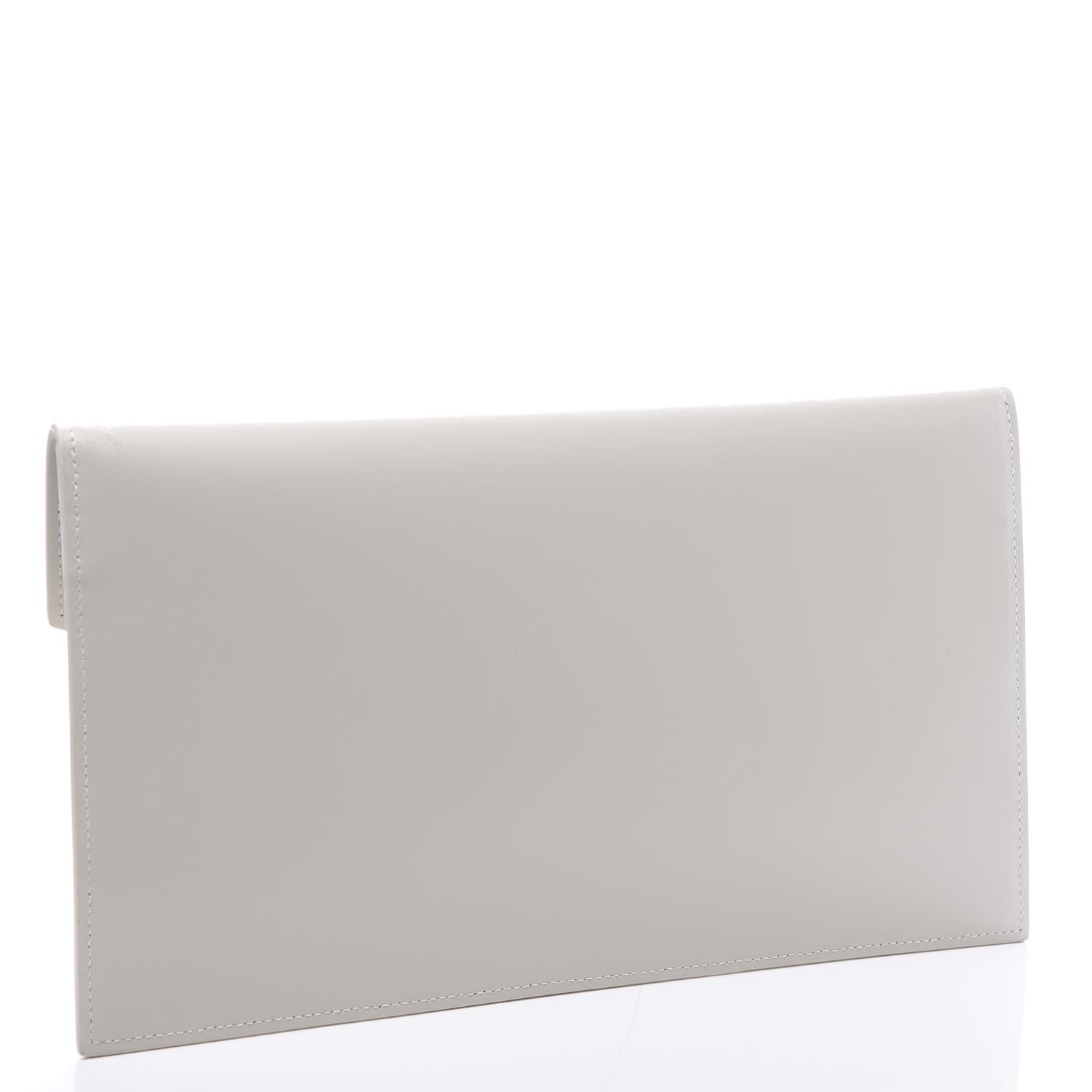 Saint Laurent Smooth Shiny Calfskin Monogram Uptown Pouch White 2 of 10