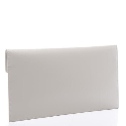 Saint Laurent Smooth Shiny Calfskin Monogram Uptown Pouch White 2 of 10
