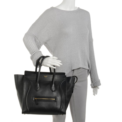 Celine Smooth Calfskin Mini Luggage Black 2 of 9