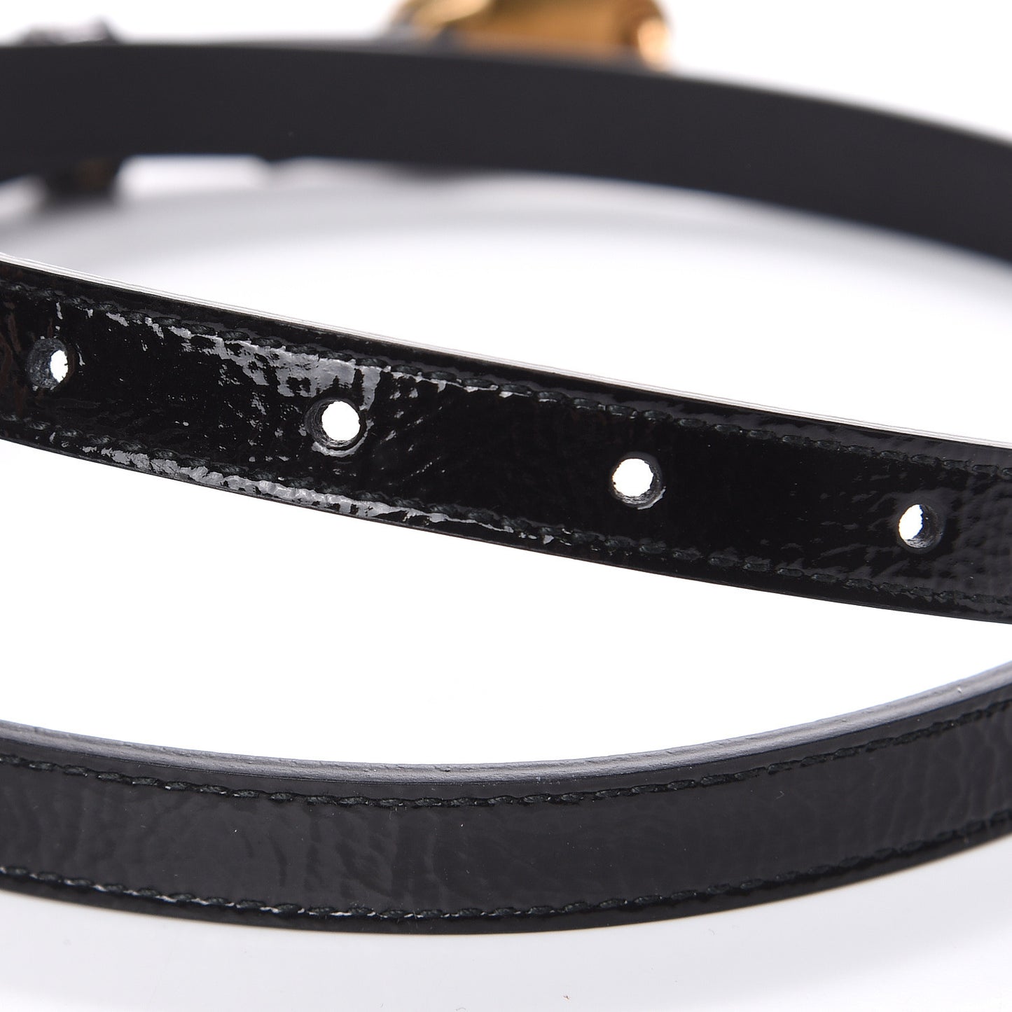 Skipper Calfskin Enamel GG 15mm Belt 85 34 Black