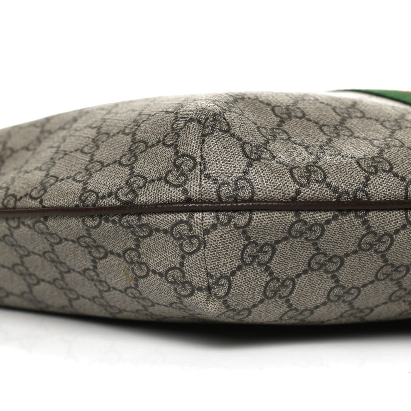 GG Supreme Monogram Web Ophidia Half Moon Hobo Brown