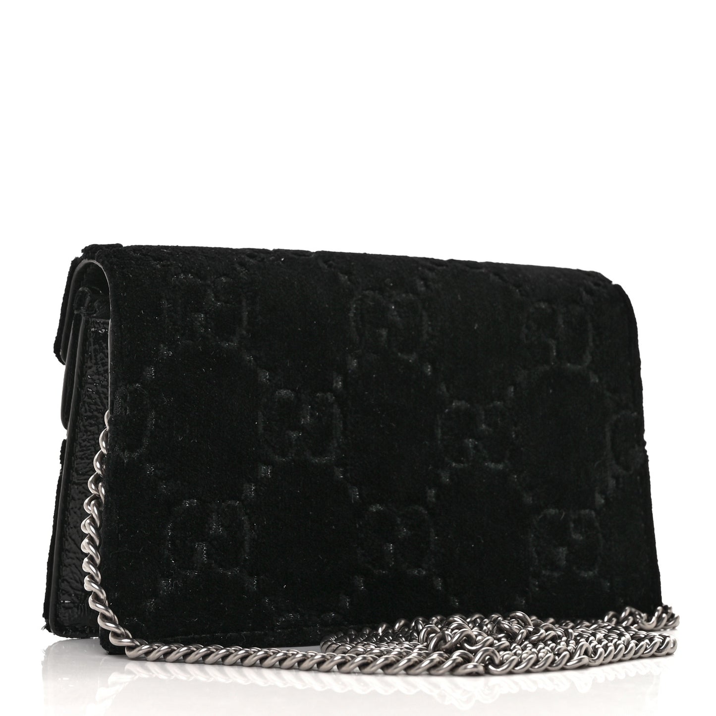 Velvet GG Monogram Super Mini Dionysus Shoulder Bag Black