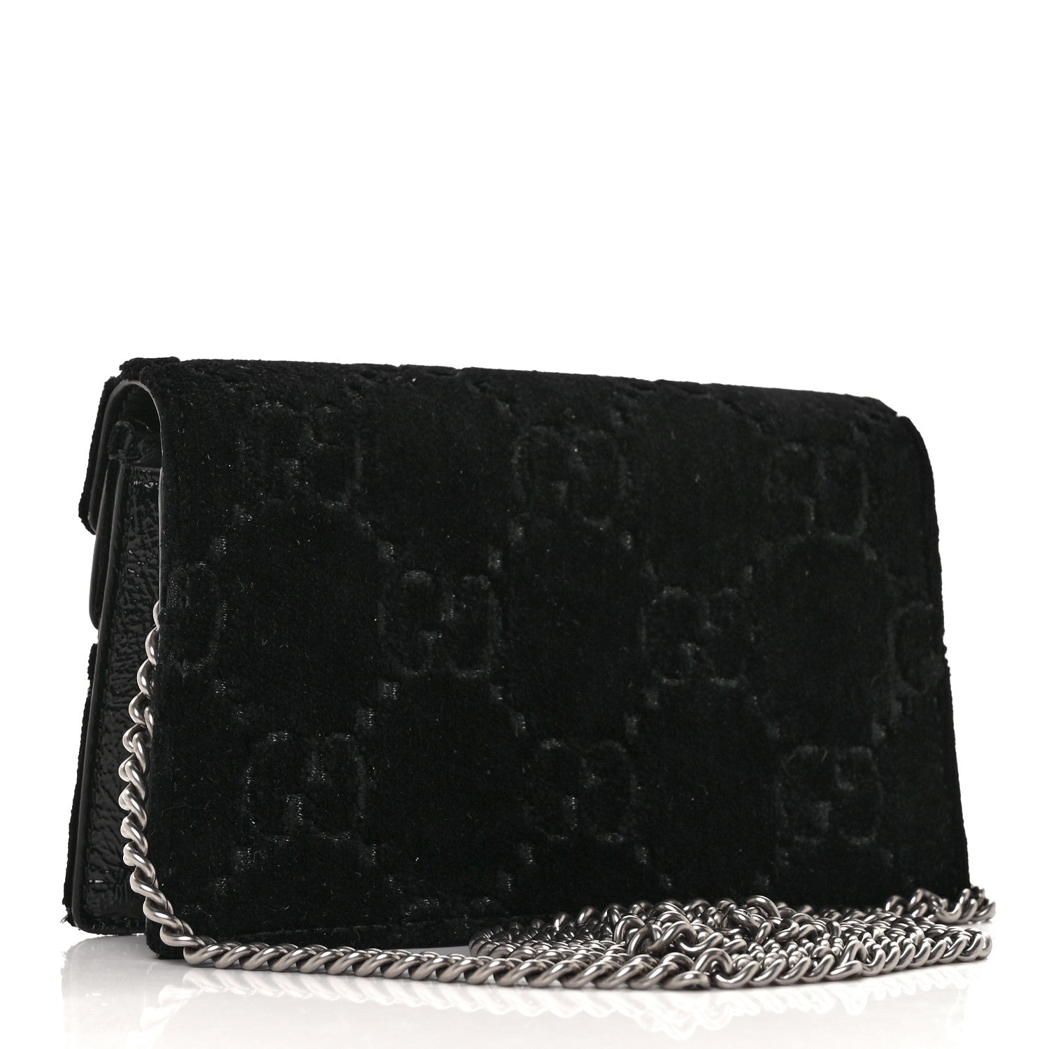Gucci Velvet GG Monogram Super Mini Dionysus Shoulder Bag Black 2 of 7
