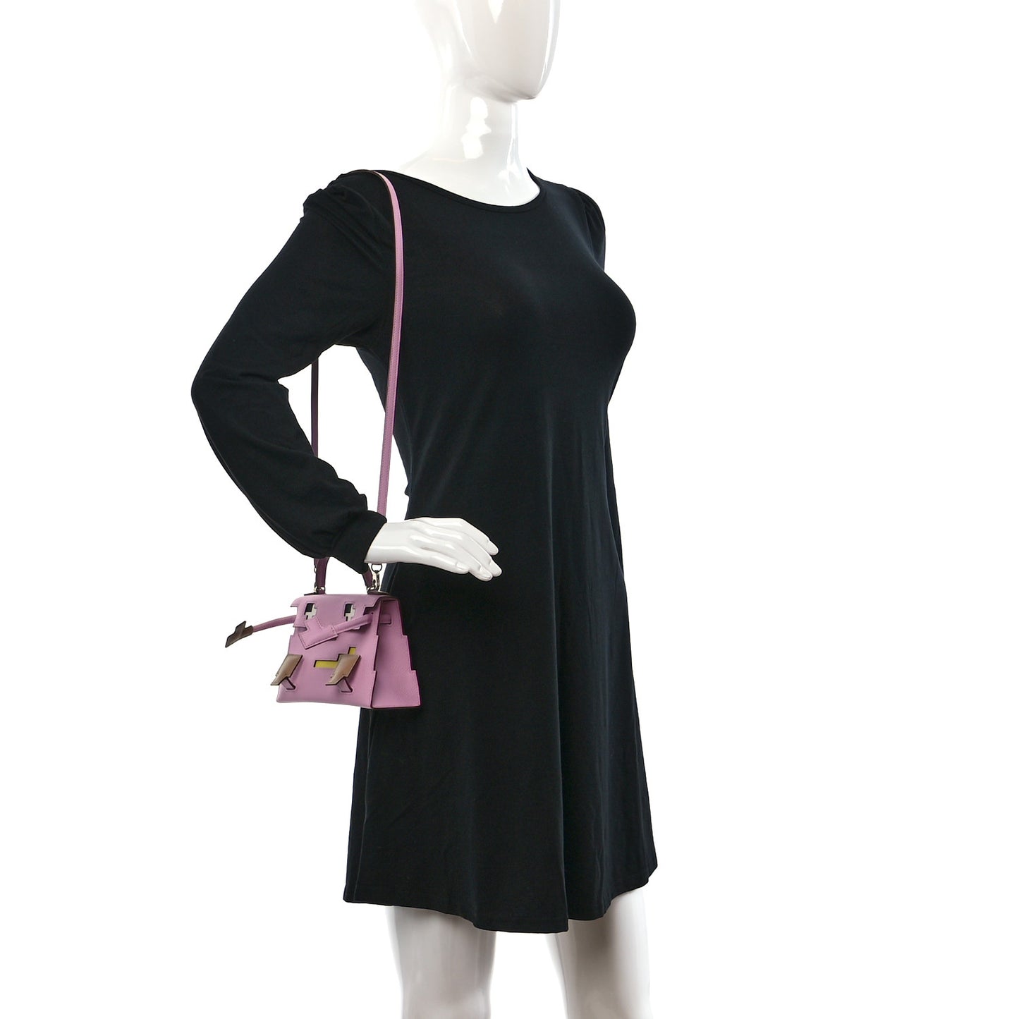 Epsom Quelle Idole Picto Kelly Doll Handbag Mauve Sylvestre